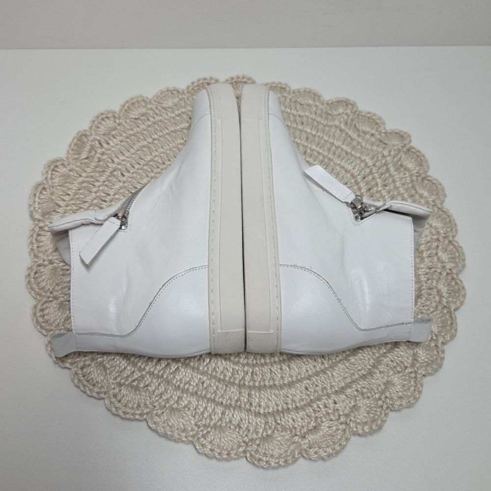 NEW ALL BLACK HI TOP & ZIP WHITE FASHION SNEAKERS sz 37 STREETWEAR ATHLEISURE - Picture 15 of 15